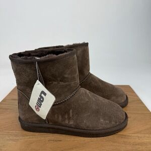 New Womens Lamo Classic 6" Brown Suede Fur Lined Boots Size 6 M NWOB